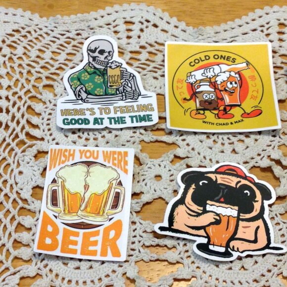 Fun peel-off adult stickers, beer theme - Picture 2 of 5